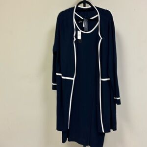 Plus size Talbots navy dress with matching jacket.